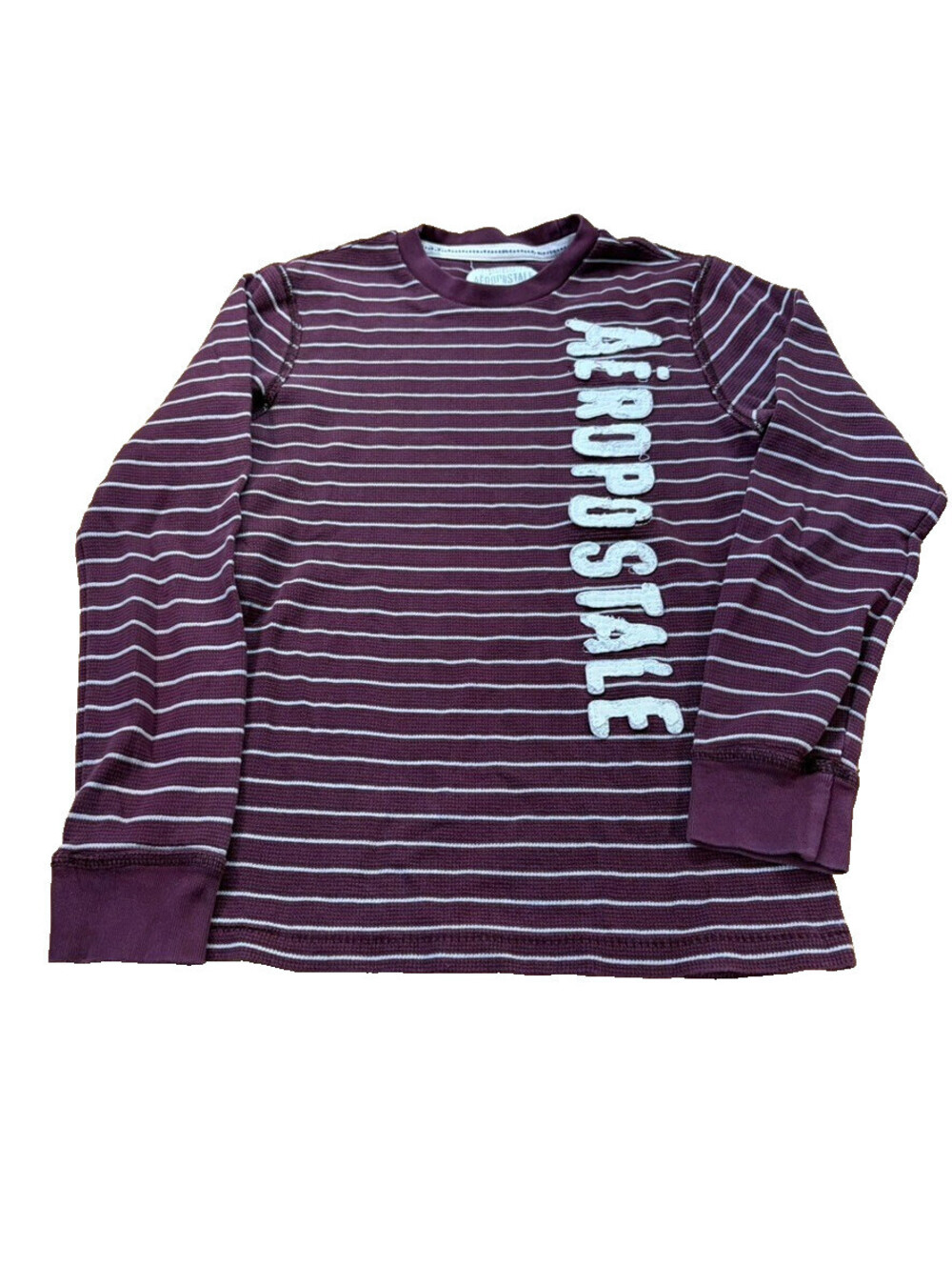 Vintage Y2K Aeropostale Striped Thermal Long Sleeve S Skater
